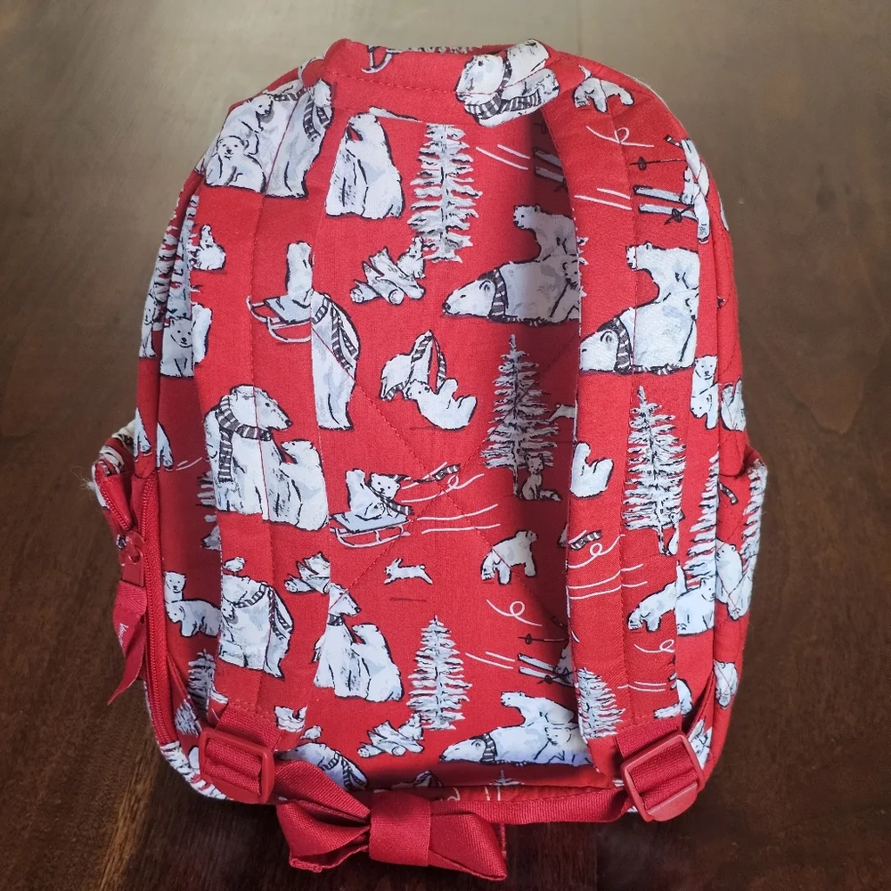 Vera Bradley Red Polar Bear Quilted Mini Backpack